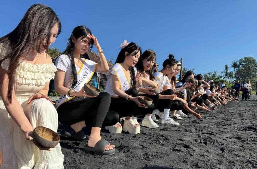 Miss Universe Asia 2025 Finalists Release Baby Turtles at Saba Beach to Support Conservation Efforts